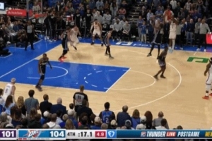 这真杀死比赛了！还剩15.5秒 亚历山大顶着防守人三分一击毙命！